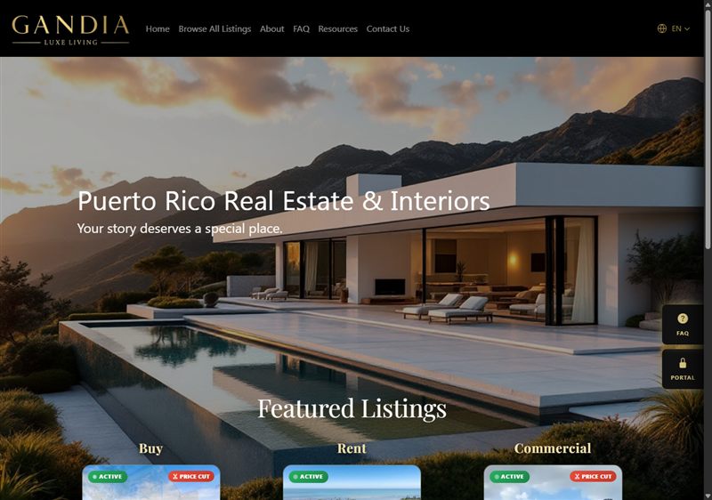 Gandia Luxe Living website